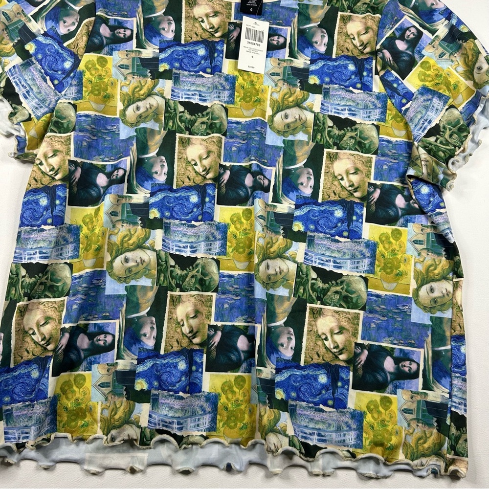 Hot Topic Social Collision Top Plus Size 4 Ruched Classic Art Shirt NEW WITH TAG - Picture 3 of 6